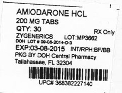 Amiodarone 200mg.jpg Label Image for 200mg - Amiodarone 200mg